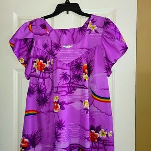 Vtg Hawaiian MuuMuu by Shoreline Hawaii Sz L